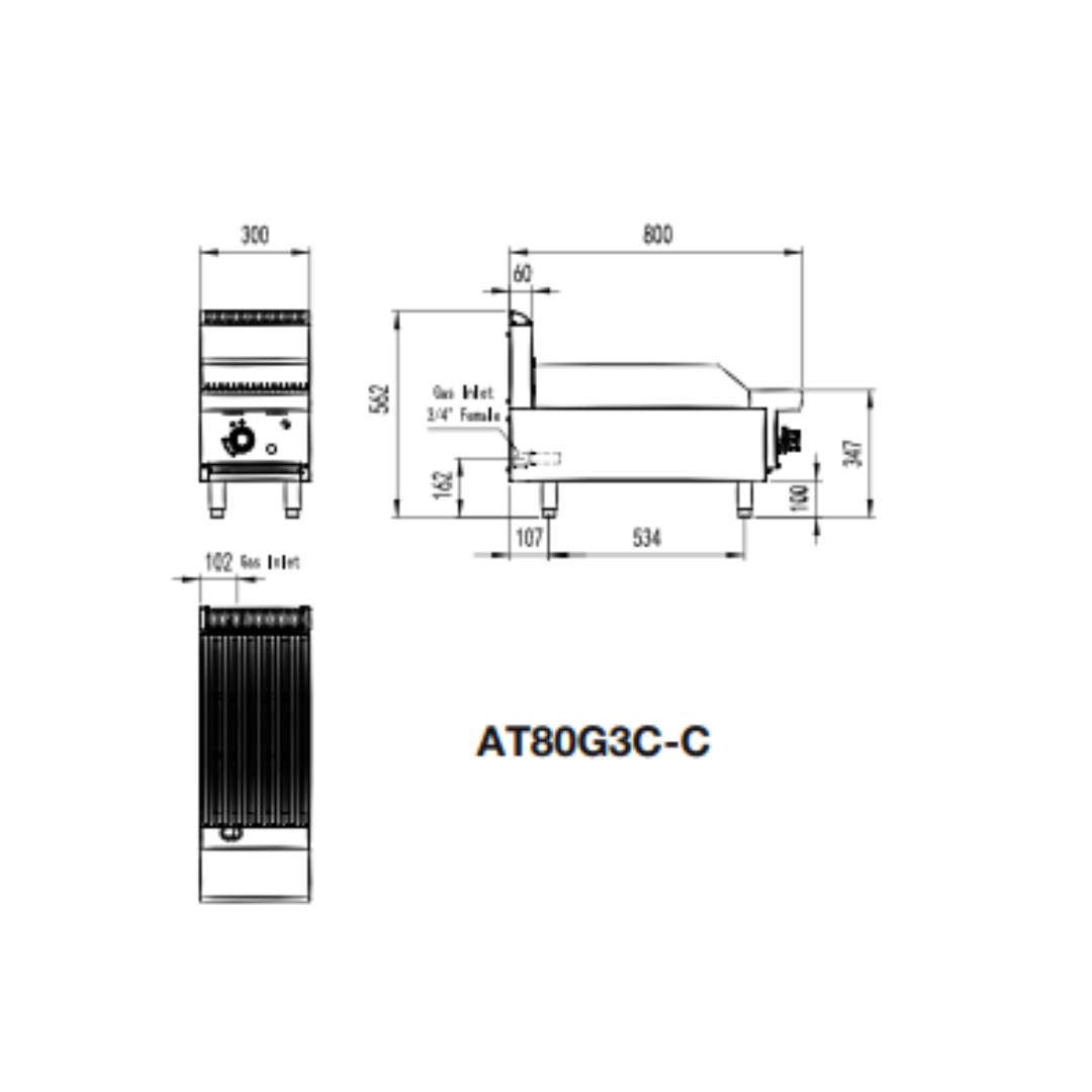 300MM CHAR GRILL - AT80G3C-C