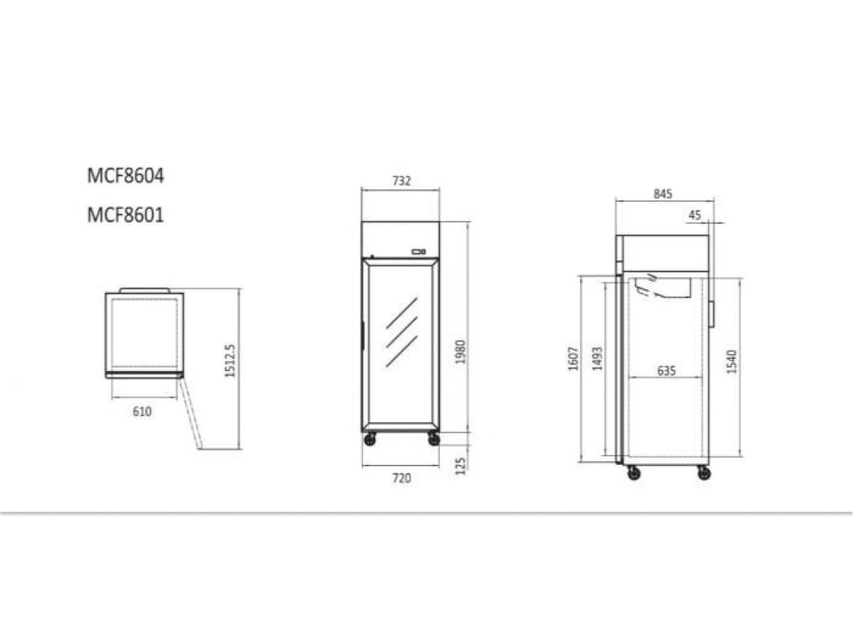 UPRIGHT DISPLAY FREEZER 1 DOOR - MCF8601