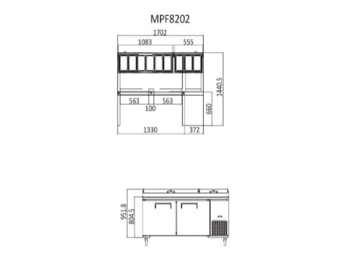 PIZZA PREPARATION CHILLER 2 DOOR - MPF8202