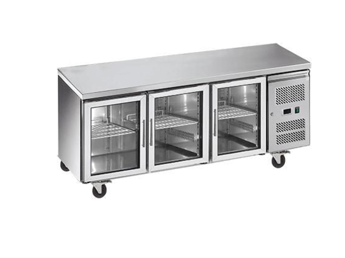 EXQUISITE UNDER BENCH CHILLER SLIMLINE 3 GLASS DOOR - SSC400G