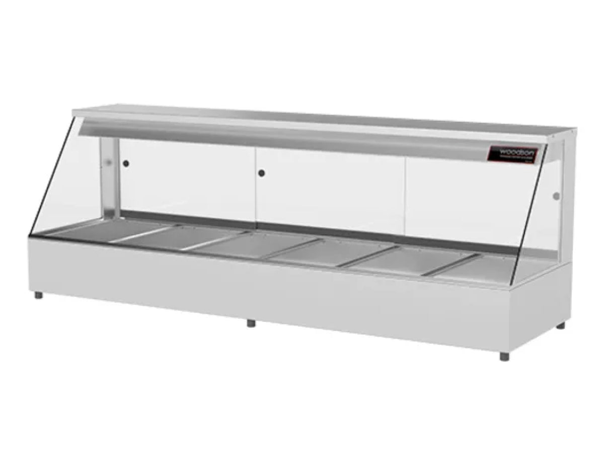 HOT FOOD DISPLAY STRAIGHT GLASS 2 BAY - WHFS22