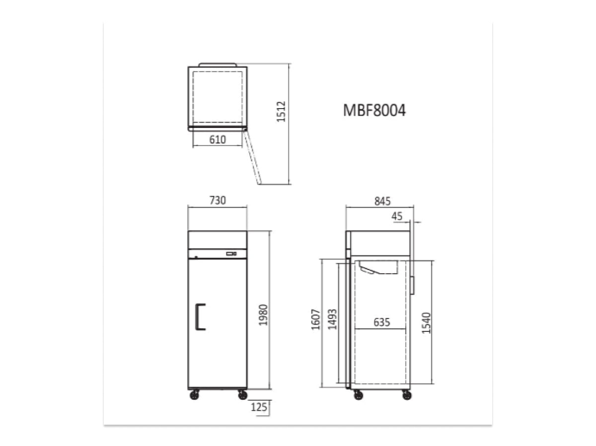 UPRIGHT CHILLER 1 DOOR - MBF8004