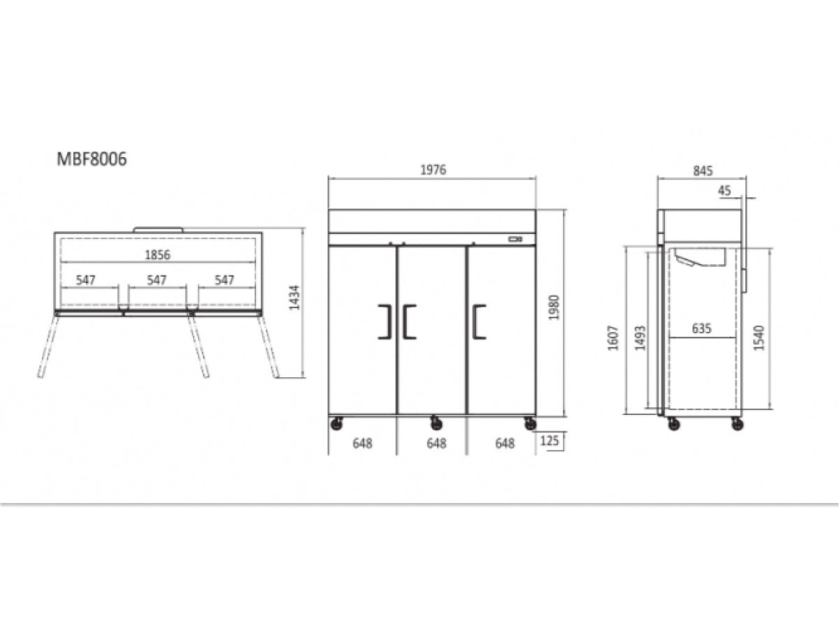 UPRIGHT CHILLER 3 DOOR - MBF8006