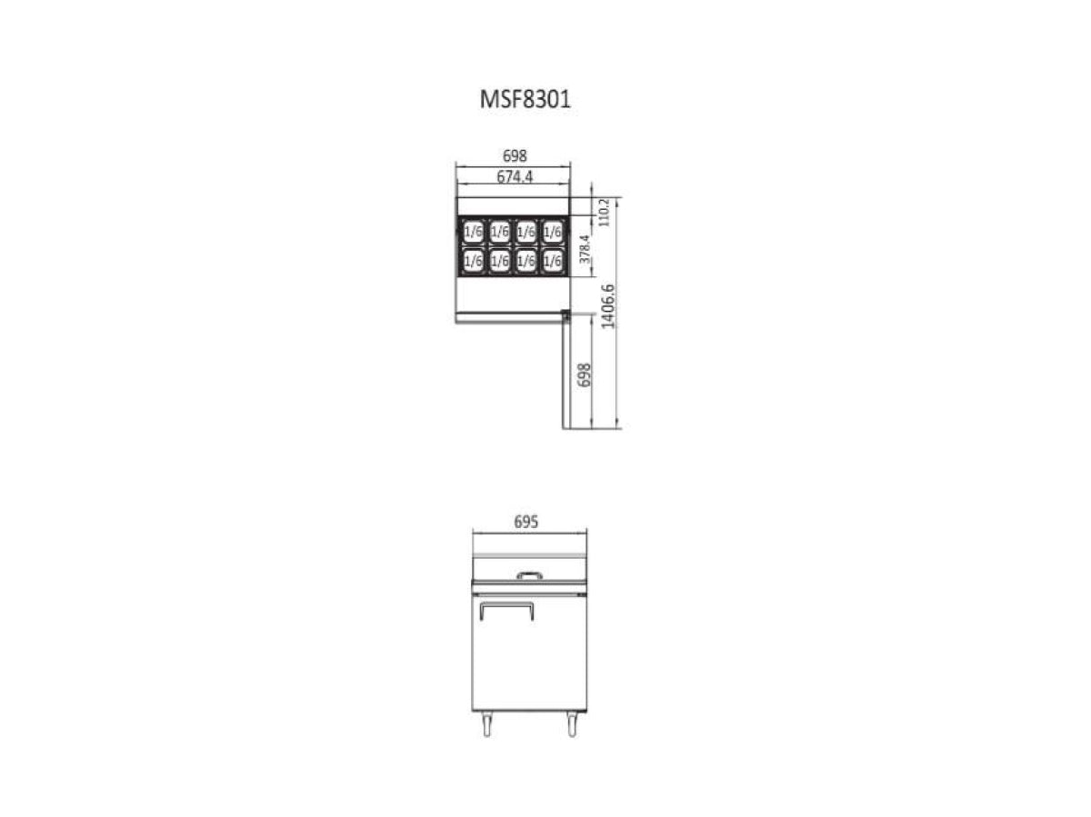 SANDWICH PREPARATION CHILLER 1 DOOR - MSF8301