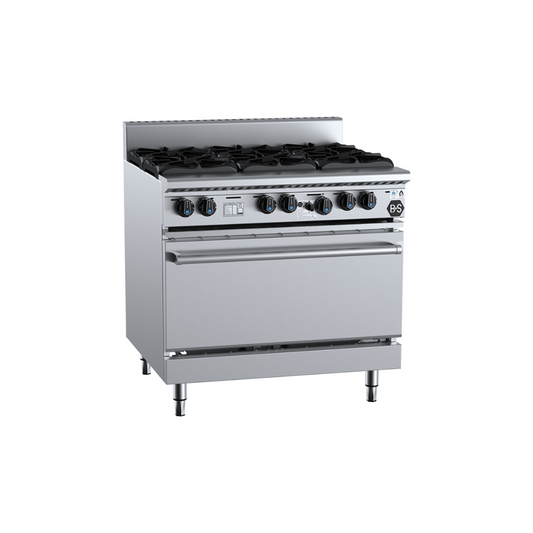 B & S 6 BURNER GAS RANGE - OV-SB6