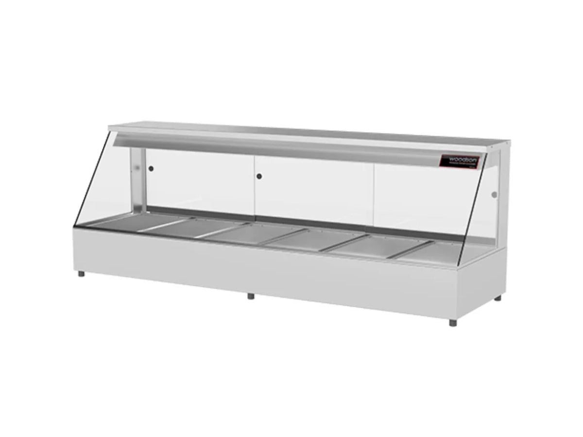 HOT FOOD DISPLAY STRAIGHT GLASS 3 BAY - WHFS23