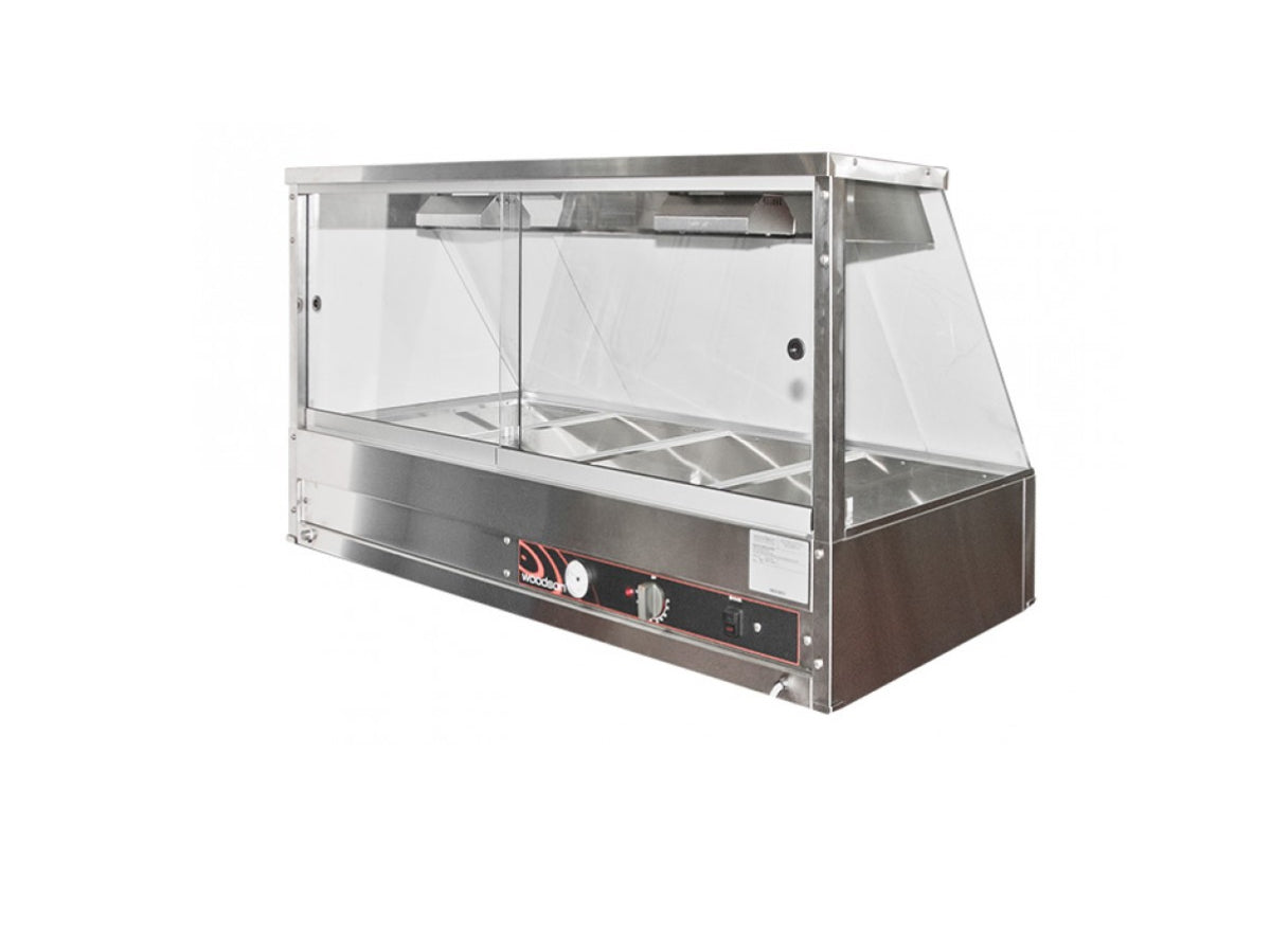 HOT FOOD DISPLAY STRAIGHT GLASS 4 BAY - WHFS24