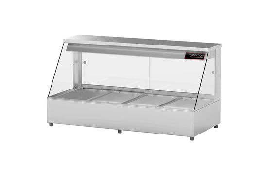 HOT FOOD DISPLAY STRAIGHT GLASS 4 BAY - WHFS24