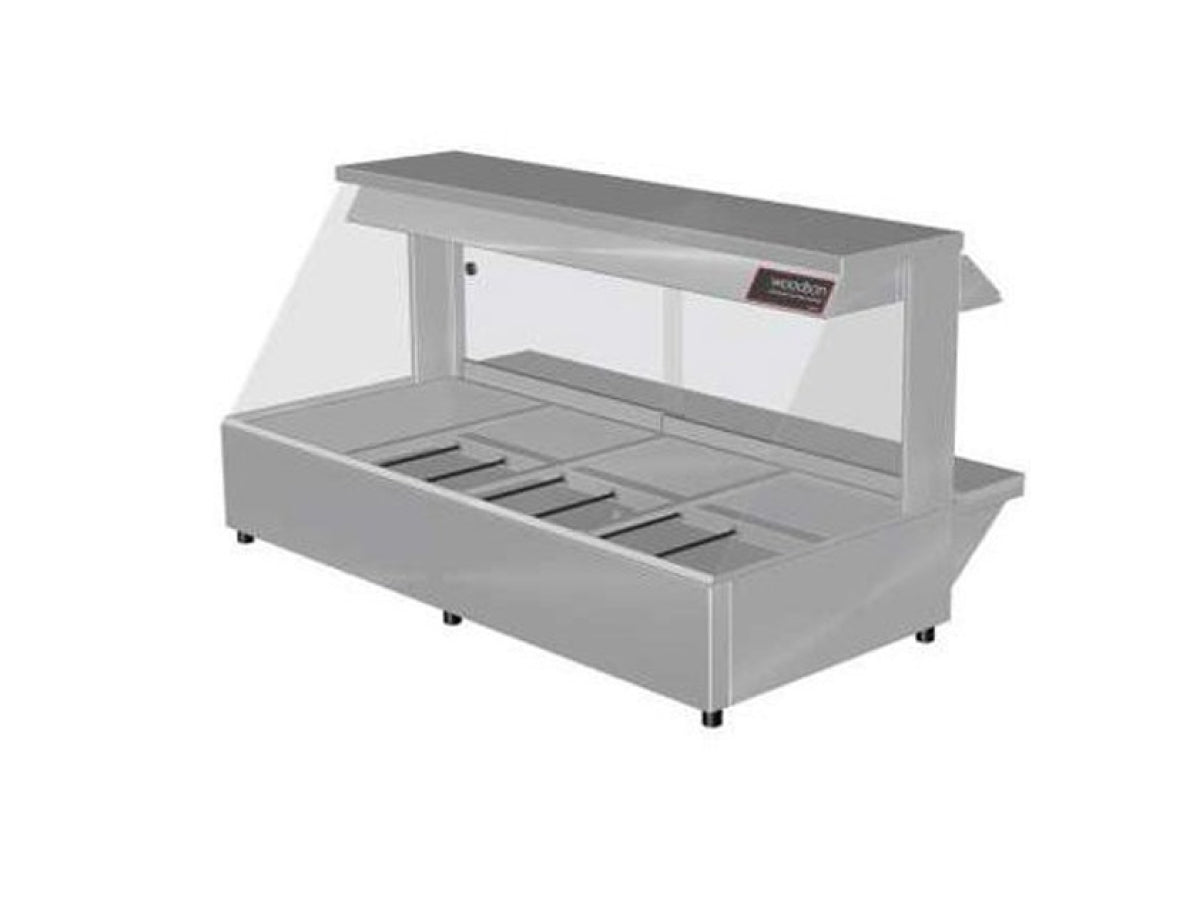 HOT FOOD DISPLAY STRAIGHT GLASS 4 BAY - WHFS24